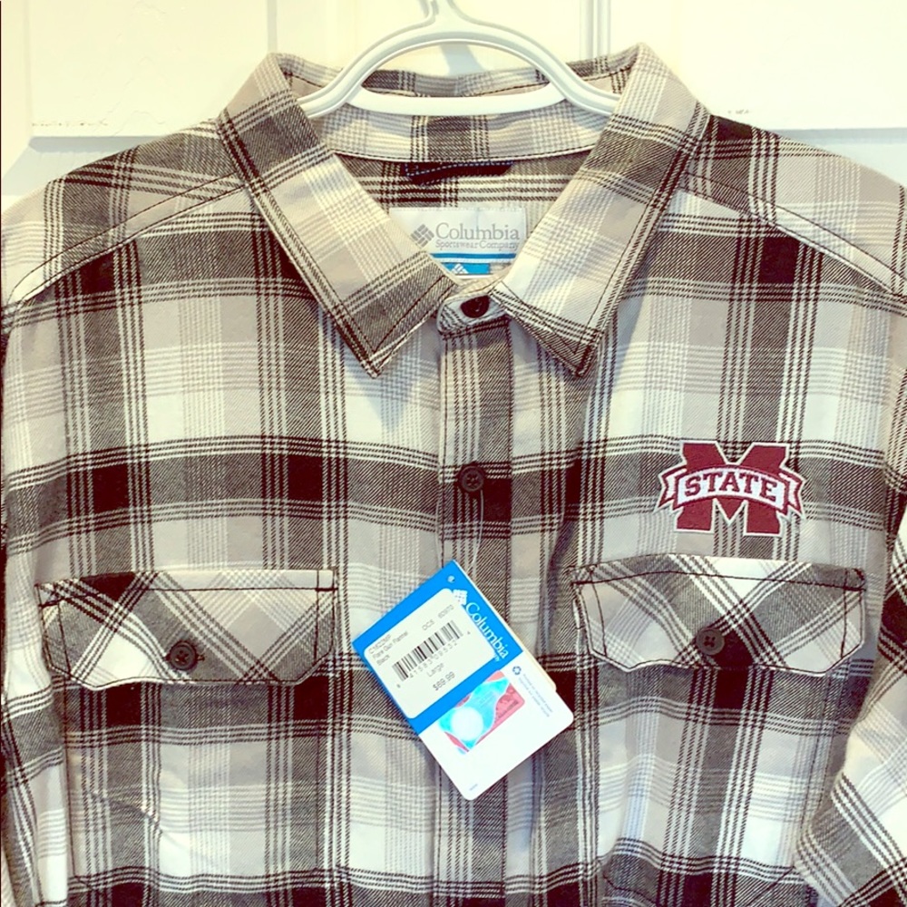 Columbia Mississippi State flannel shirt size L